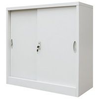 Office Cabinet with Sliding Doors Metal 90x40x90 cm Grey vidaXL