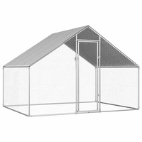 Outdoor Chicken Cage 2.75x2x1.92 m Galvanised Steel vidaXL