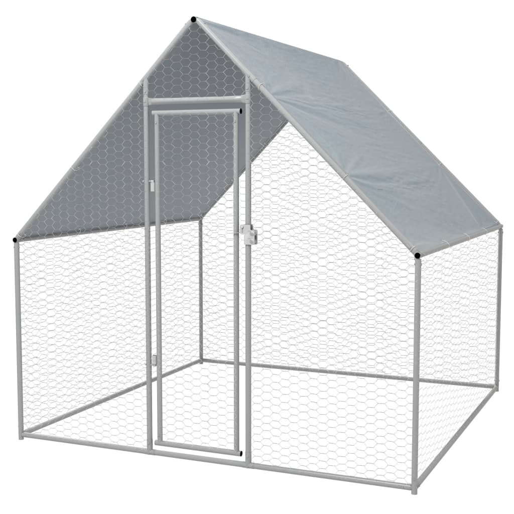 Outdoor Chicken Cage Galvanised Steel 2x2x1.92 m vidaXL