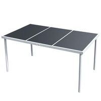 Garden Table 150x90x74 cm Black Steel vidaXL