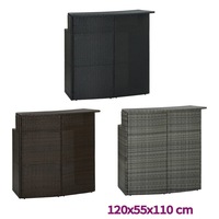 Outdoor Garden Bar Counter Table 120x55x110cm Poly Rattan Multi Colours vidaXL