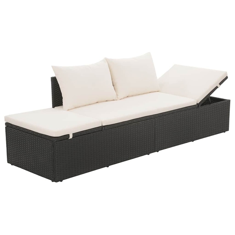 Buy Garden Bed Black 195x60 cm Poly Rattan MyDeal
