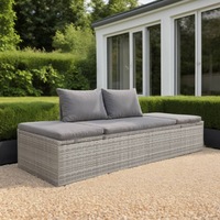Garden Bed Grey 195x60 cm Poly Rattan vidaXL