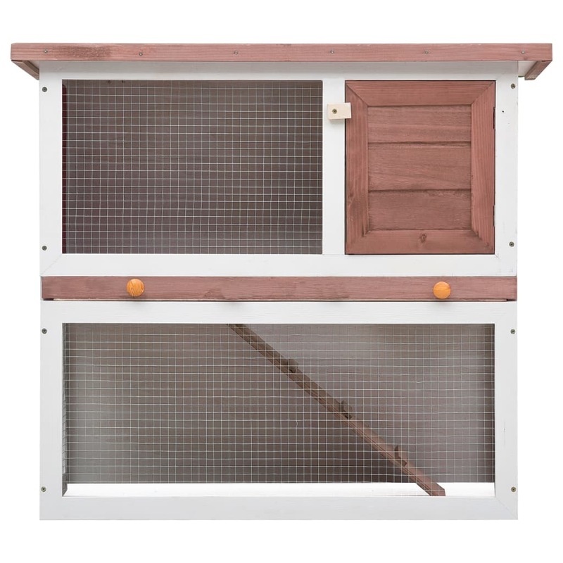 Buy Outdoor Rabbit Hutch 1 Door Brown Wood vidaXL MyDeal