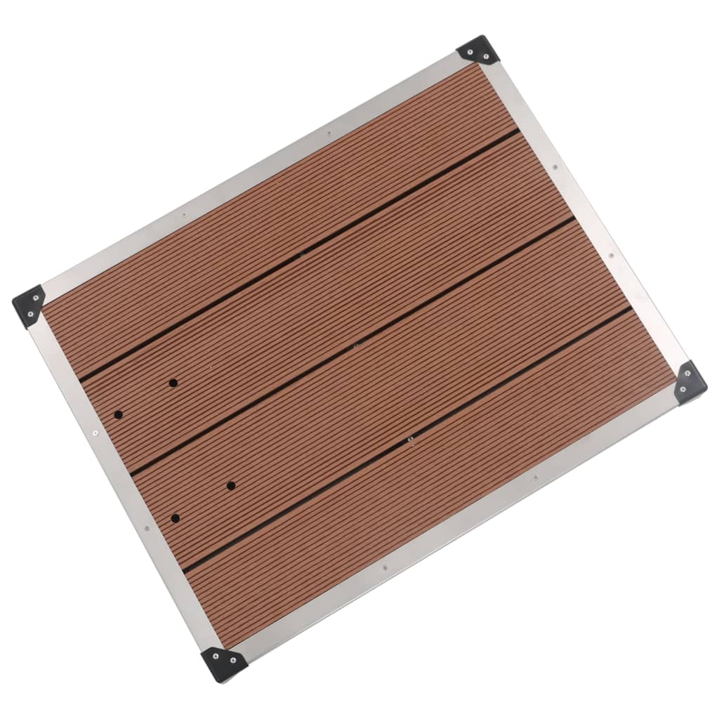 vidaXL Outdoor Shower Tray WPC Stainless Steel 80x62cm Brown Patio
