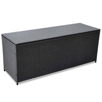 Garden Storage Box Black 150x50x60 cm Poly Rattan vidaXL