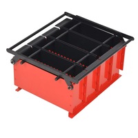 Paper Log Briquette Maker Steel 38x31x18 cm Black and Red vidaXL