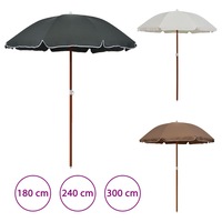 Garden Parasol with Steel Pole Umbrella Sun Shelter Shade Terrace Patio vidaXL