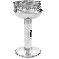 Pedestal Charcoal BBQ Grill Stainless Steel vidaXL