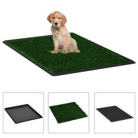 Pet Toilet with Tray & Faux Turf Green 64x51x3 cm WC vidaXL