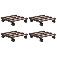 Plant Rollers 4 pcs Cedar Wood 25x25 cm vidaXL