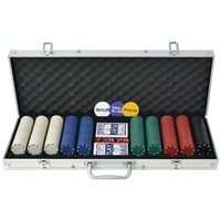 Poker Set with 500 Chips Aluminium vidaXL