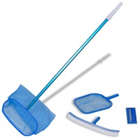 Pool Cleaning Set Brush 2 Leaf Skimmers 1 Telescopic Pole vidaXL