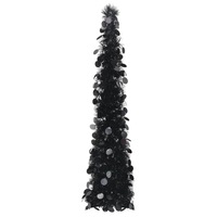 Pop-up Artificial Christmas Tree Black 120 cm PET vidaXL