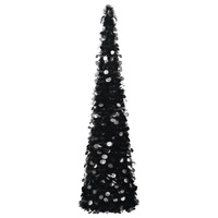 Pop-up Artificial Christmas Tree Black 180 cm PET vidaXL