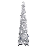 Pop-up Artificial Christmas Tree Silver 120 cm PET vidaXL