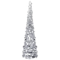 Pop-up Artificial Christmas Tree Silver 150 cm PET vidaXL