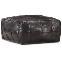 Pouffe Black 60x60x30 cm Genuine Goat Leather vidaXL