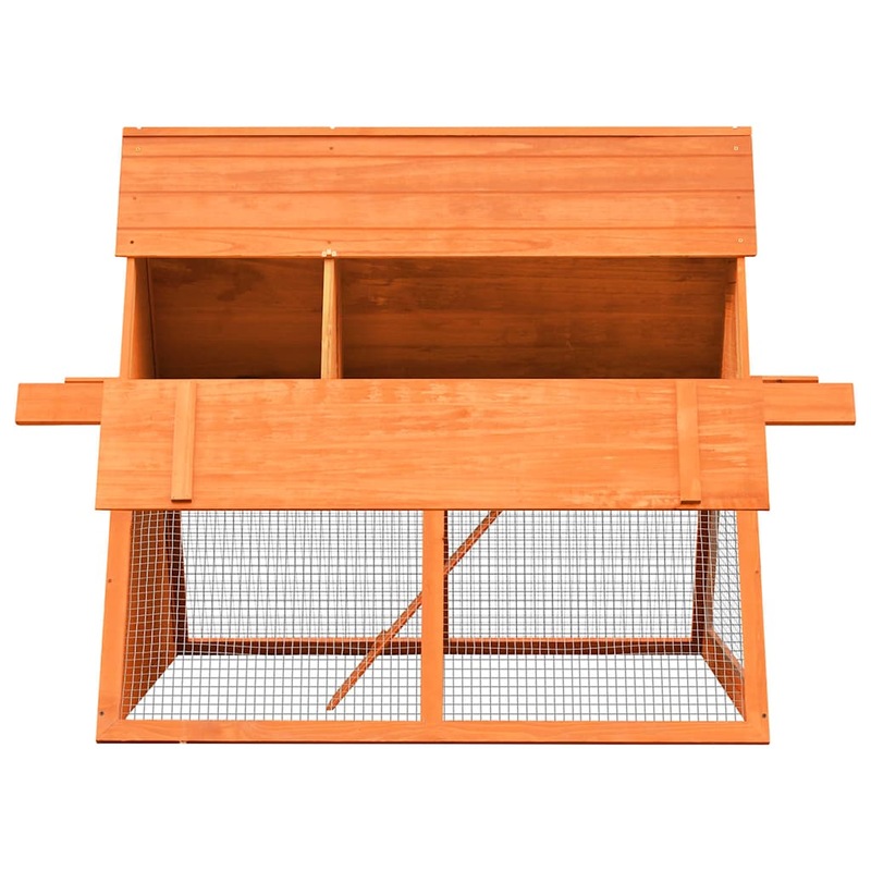Buy vidaXL Rabbit Hutch Solid Pine & Fir Wood 152x128x108 cm MyDeal