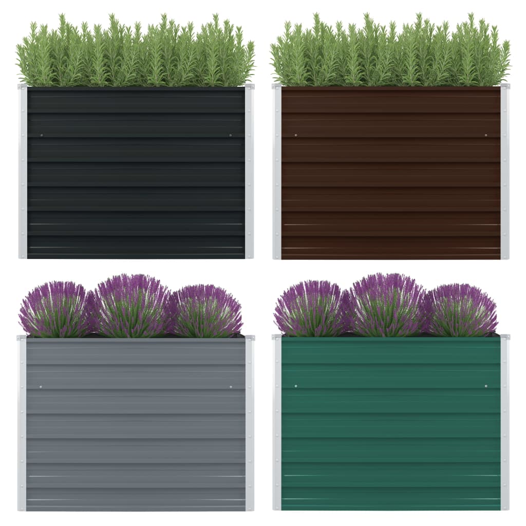 Raised Garden Bed 100x100x77cm Galvanised Steel Planter Multi Colours vidaXL