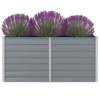 Raised Garden Bed 160x80x77 cm Galvanised Steel Grey vidaXL