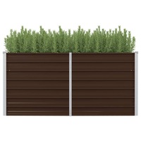 Raised Garden Bed Brown 160x80x77 cm Galvanised Steel vidaXL
