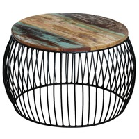 Coffee Table Round Solid Reclaimed Wood 68x37 cm vidaXL