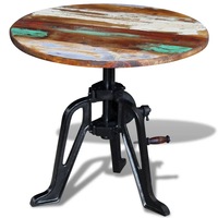 Side Table Solid Reclaimed Wood Cast Iron 60x(42-63) cm vidaXL