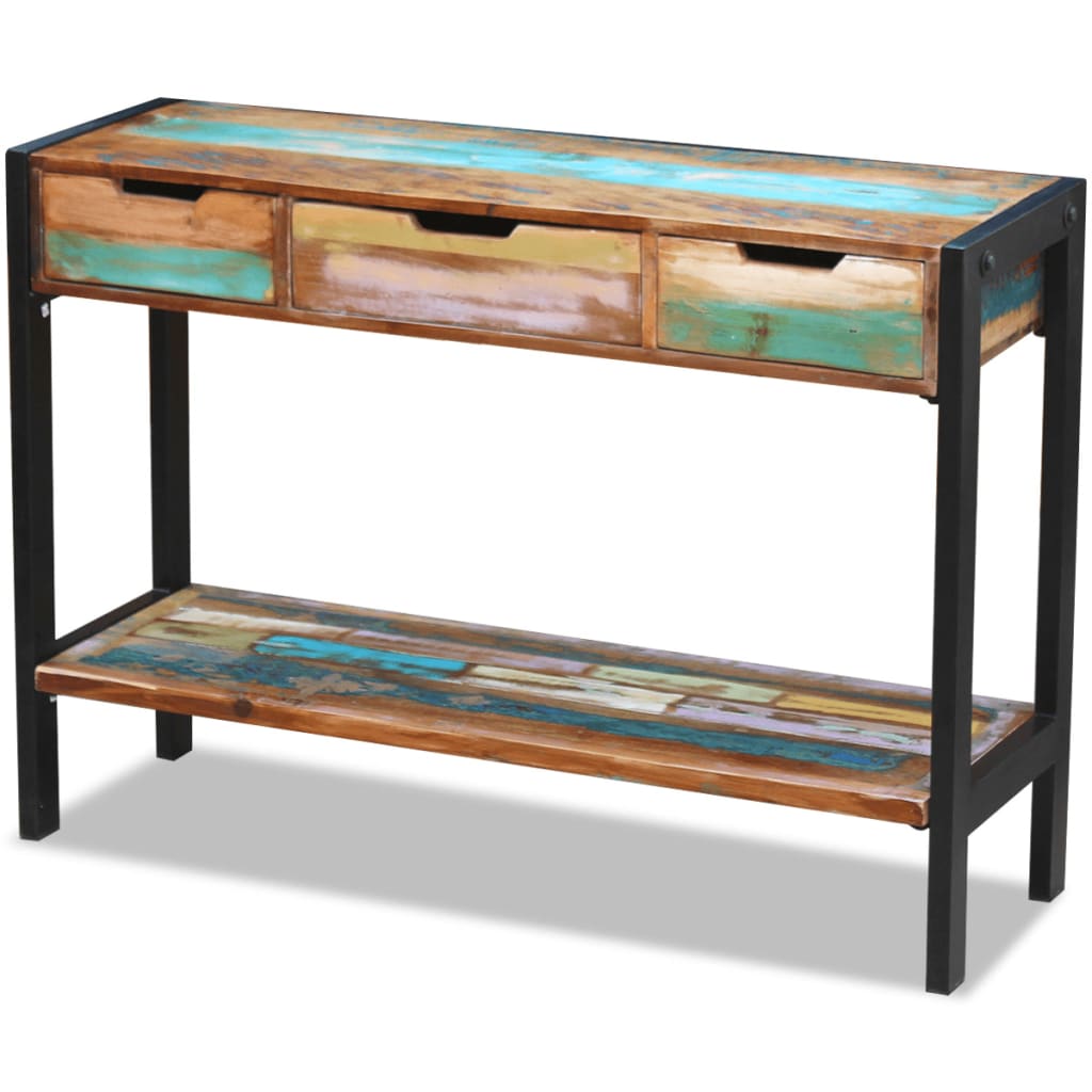 Sideboard 3 Drawers Solid Reclaimed Wood vidaXL