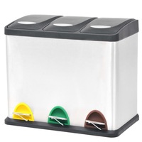 Recycling Pedal Bin Garbage Trash Bin Stainless Steel 24 L vidaXL