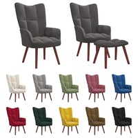 Relaxing Chair with a Stool Mustard Velvet Seat Footrest Multi Colours vidaXL