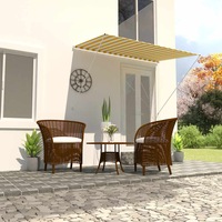 Retractable Awning 200x150 cm Yellow and White vidaXL
