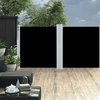 Retractable Side Awning Black 120x600 cm vidaXL