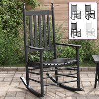 Rocking Chair with Curved Seat Wood Chaise Rocker White/Brown/Grey vidaXL