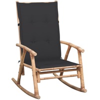 Rocking Chair with cushion Bamboo vidaXL