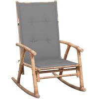 Rocking Chair with cushion Bamboo vidaXL
