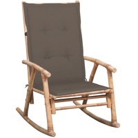 Rocking Chair with cushion Bamboo vidaXL