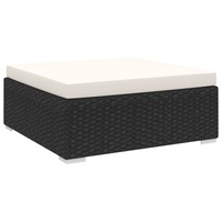 Sectional Footrest 1 pc with Cushion Poly Rattan Black vidaXL