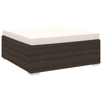 Sectional Footrest 1 pc with Cushion Poly Rattan Brown vidaXL