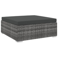 Sectional Footrest 1 pc with Cushion Poly Rattan Grey vidaXL