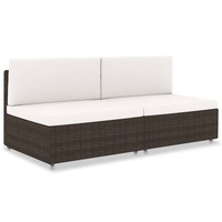 Sectional Sofa 2-Seater Poly Rattan Brown vidaXL