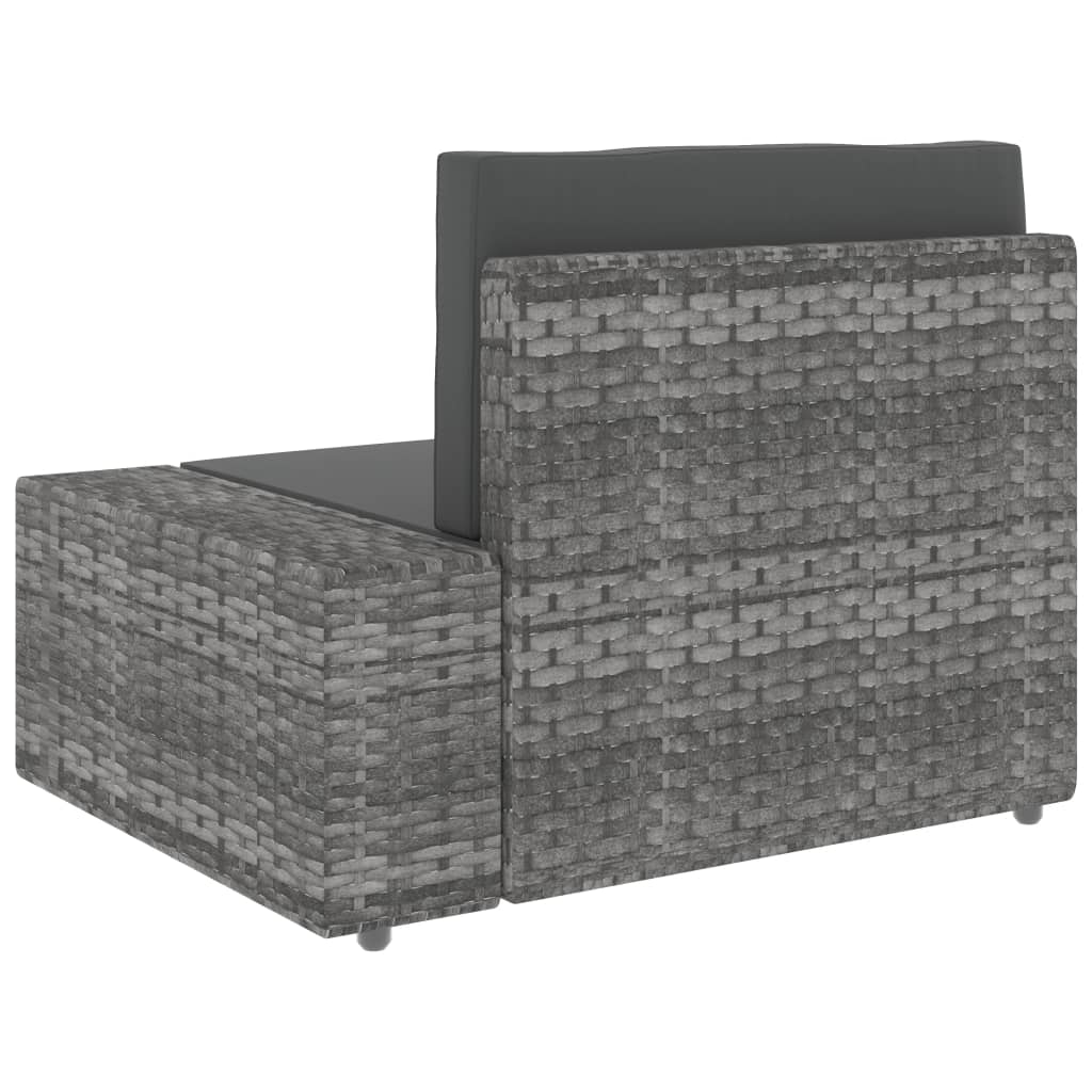 Buy Sectional Sofa 2-Seater Poly Rattan Grey VidaXL - MyDeal