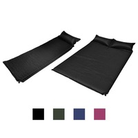 Self Inflating Mattress Camp Airbed Hiking Sleeping Pad Black/Blue 10cm vidaXL