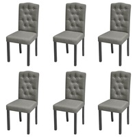 Dining Chairs 6 pcs Grey Fabric vidaXL