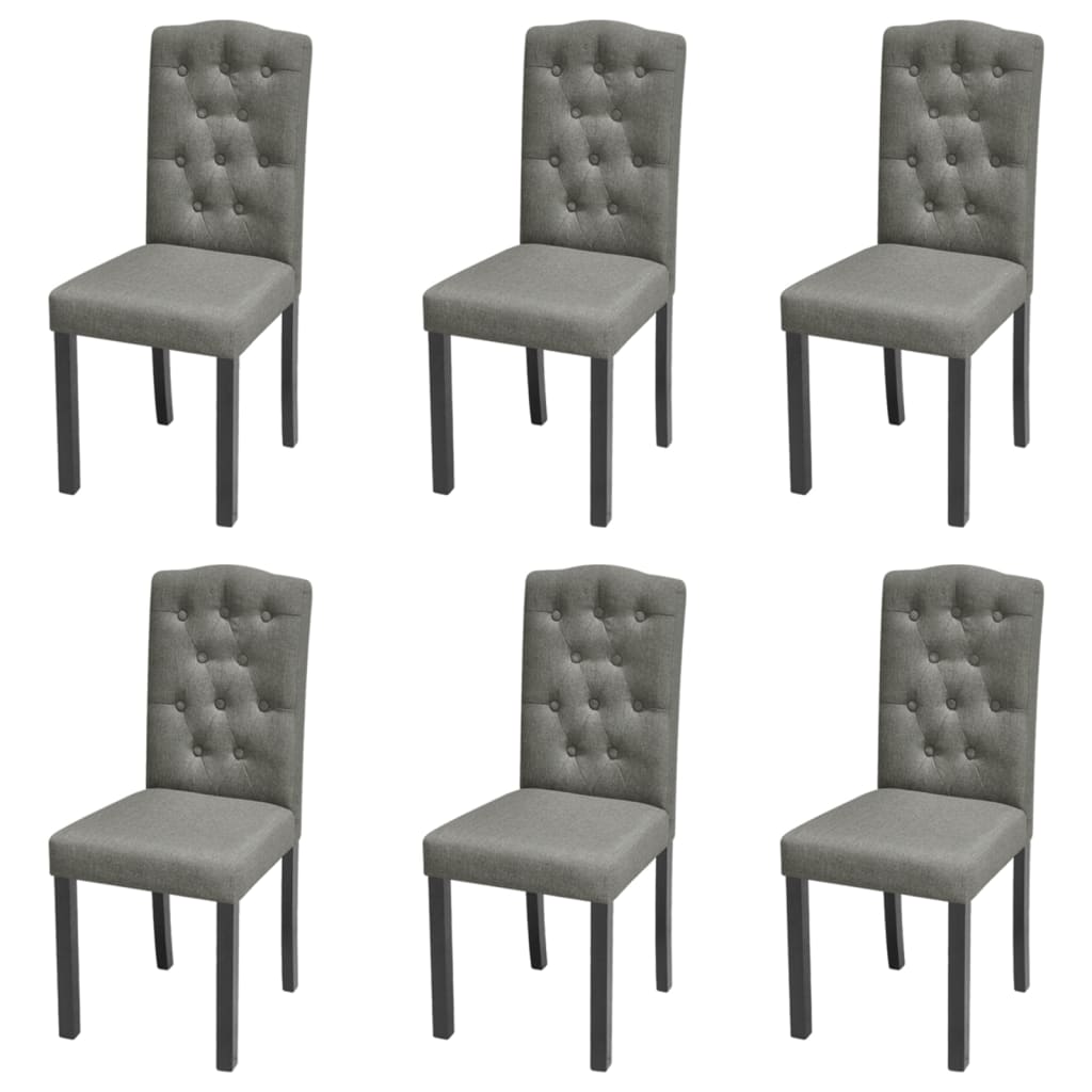 Dining Chairs 6 pcs Grey Fabric vidaXL