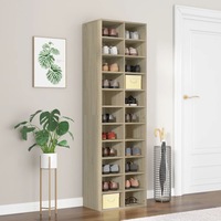 Shoe Cabinet Sonoma Oak 54x34x183 cm Engineered Wood vidaXL
