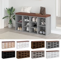 Shoe Bench Shoes Cabinet Storage Organiser Shelf Cupboard Brown/White vidaXL
