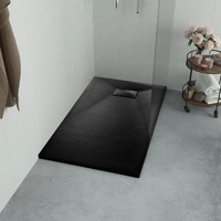 Shower Base Tray SMC Black 100x80 cm vidaXL