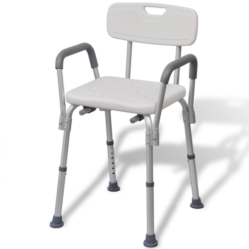 Shower Chair Aluminium White vidaXL