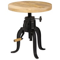 Side Table 45x(45-62) cm Solid Mango Wood and Cast Iron vidaXL